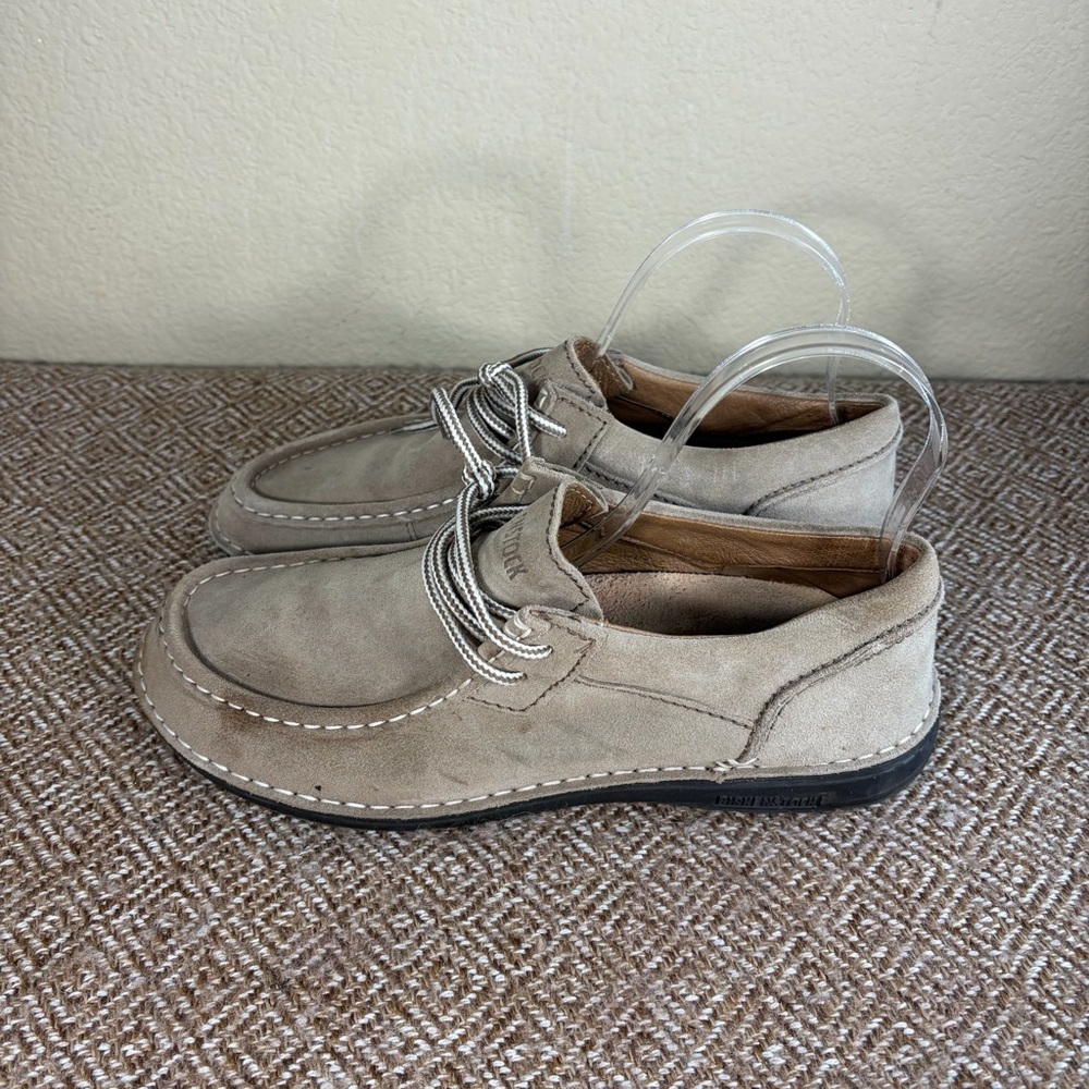 BIRKENSTOCK SUEDE MENS SHOE SIZE 9 42 COLOR SANDS BEIGE MADE IN GERMANY $258 - Picture 4 of 10